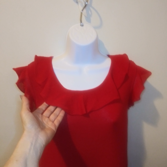 Love Moschino Red Ruffled Collar Sweater Dress - Picture 2 of 12